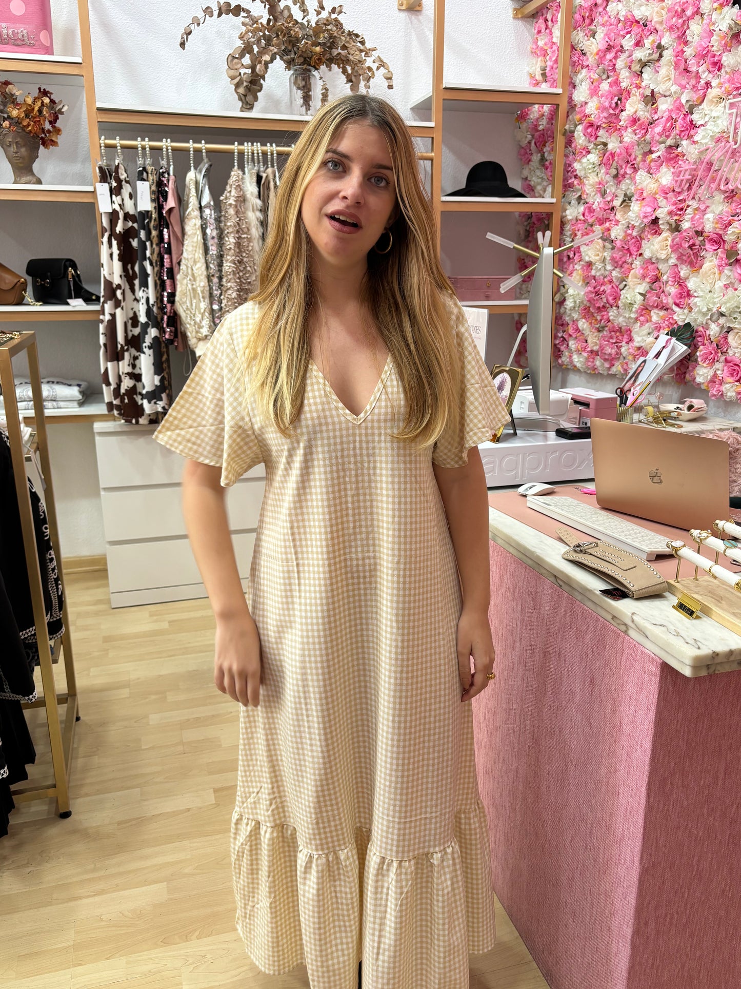 VESTIDO VICHY PLUMETI