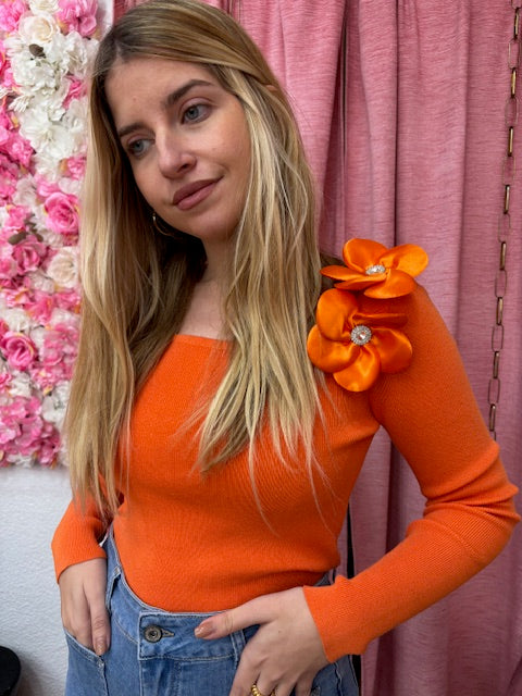 TOP FLORES NARANJA