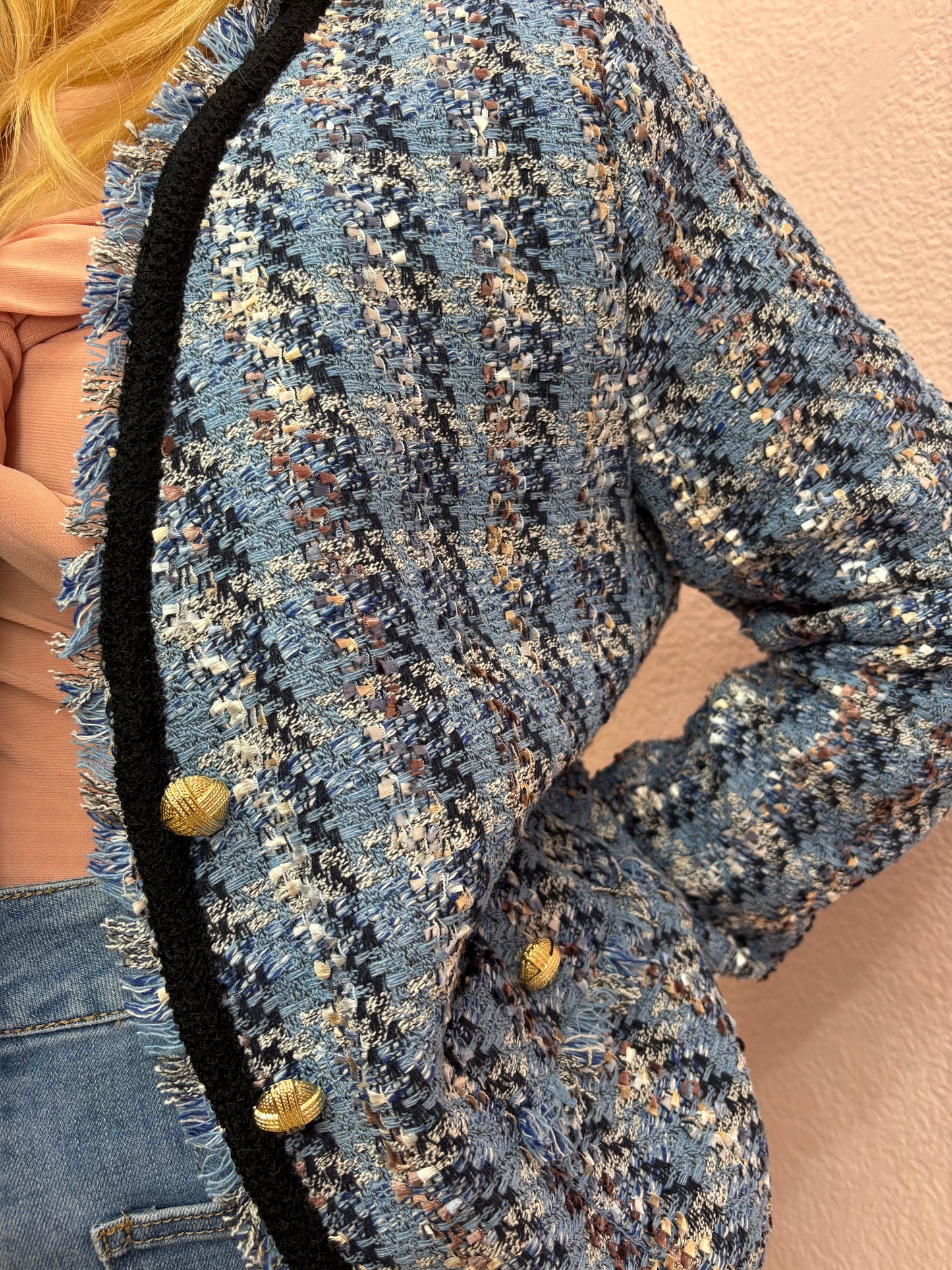 CHAQUETA TWEED AZUL