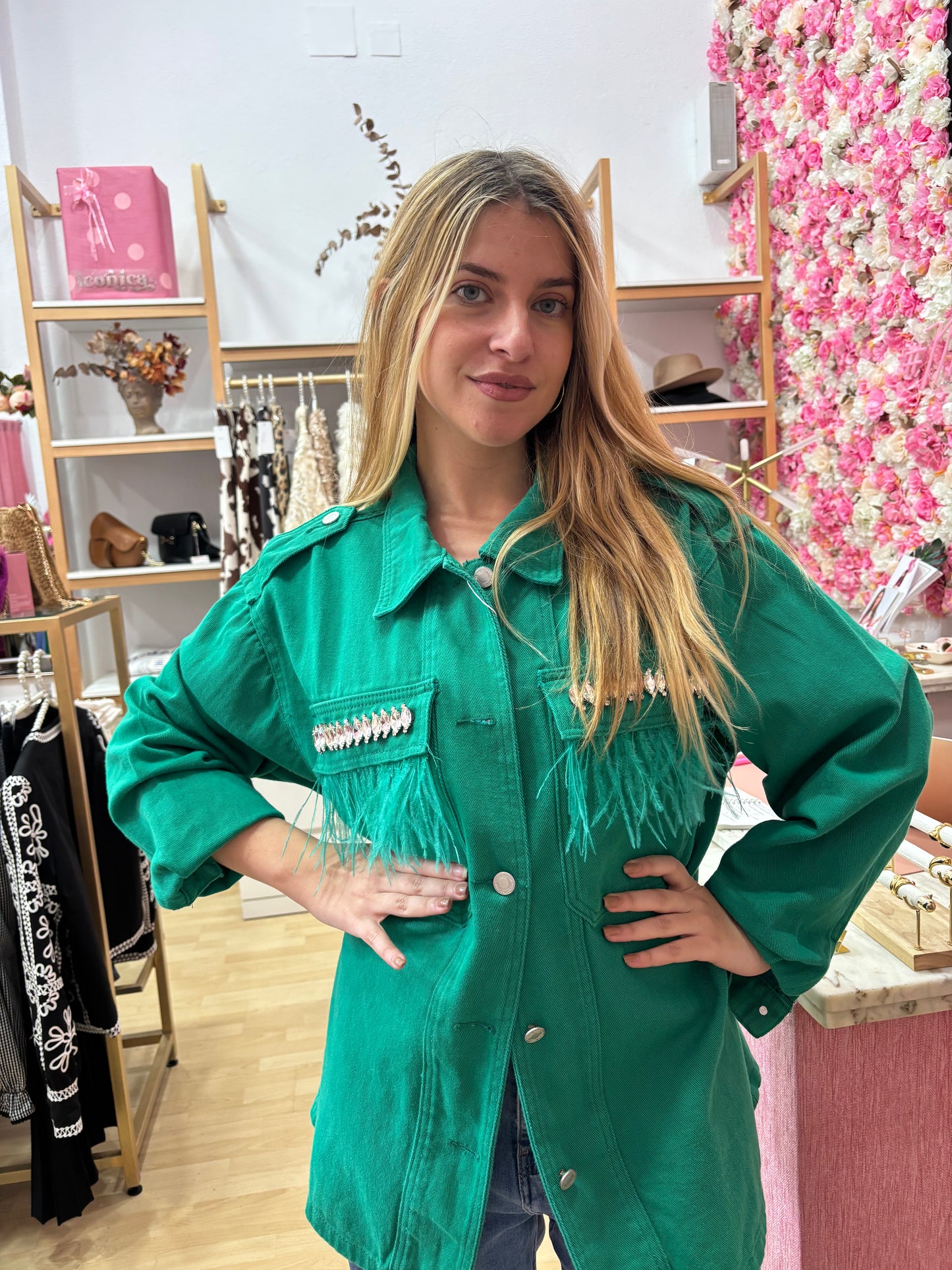 PARKA JOYA PLUMAS VERDE