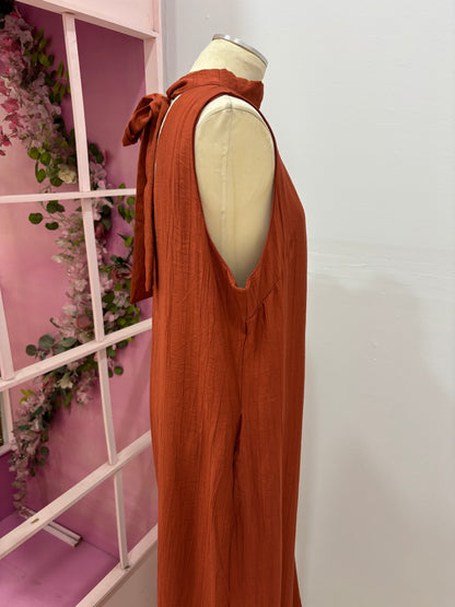 VESTIDO LARGO TEJA