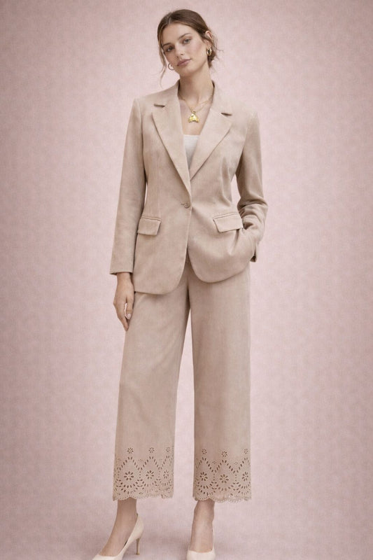 CHAQUETA ANTELINA CREMA