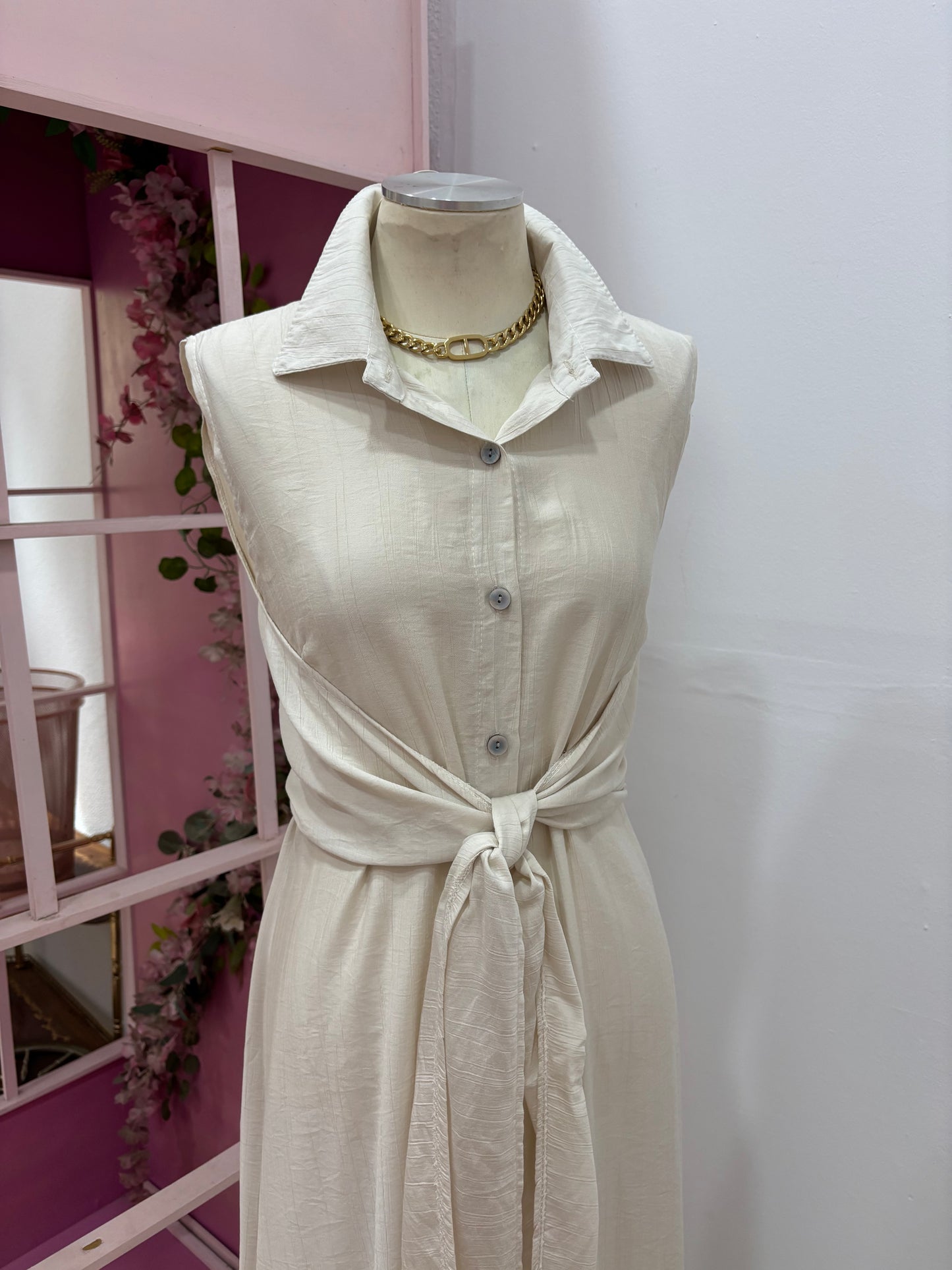 VESTIDO LAZO BEIGE