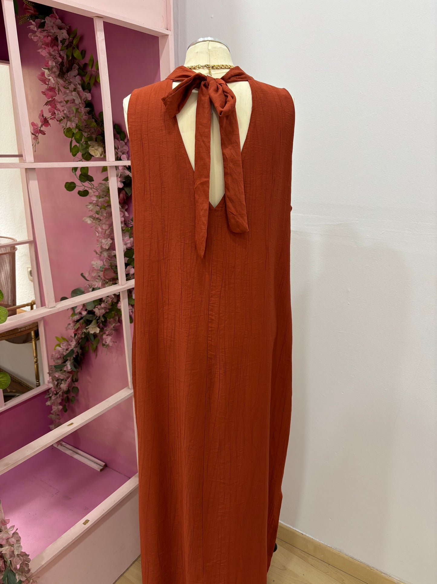 VESTIDO LARGO TEJA