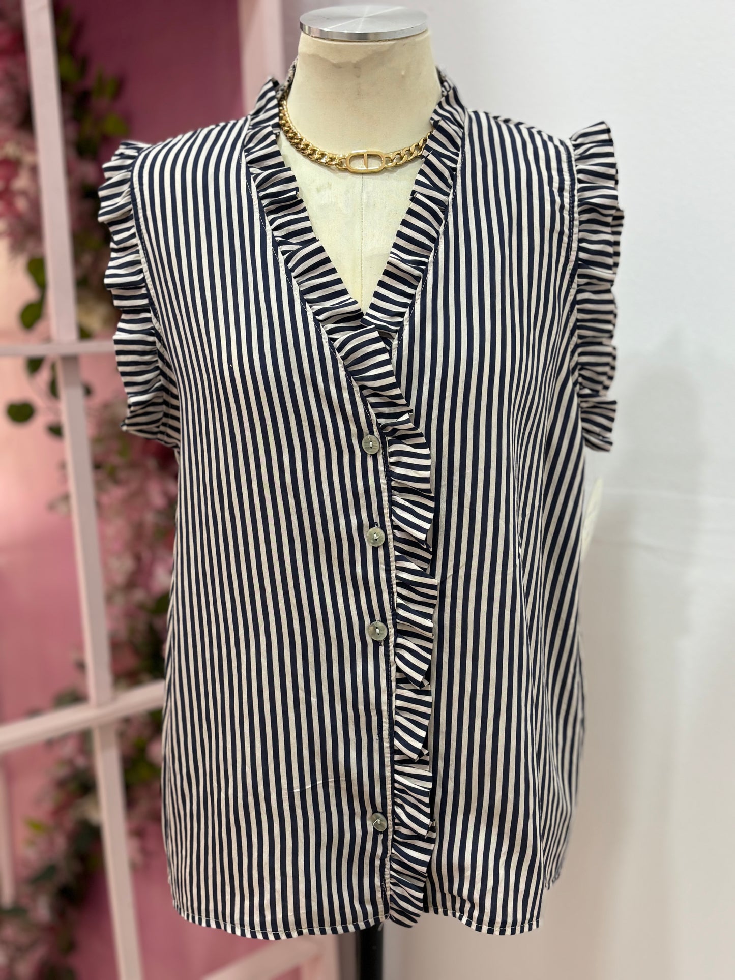 CAMISA RAYAS SIN MANGAS BERTA