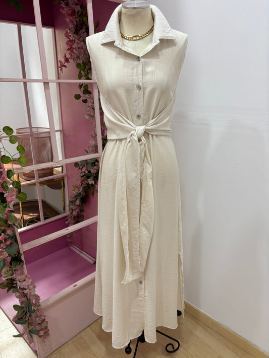 VESTIDO LAZO BEIGE