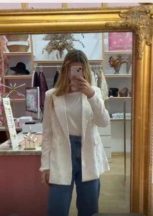 BLAZER ENCAJE BLANCA