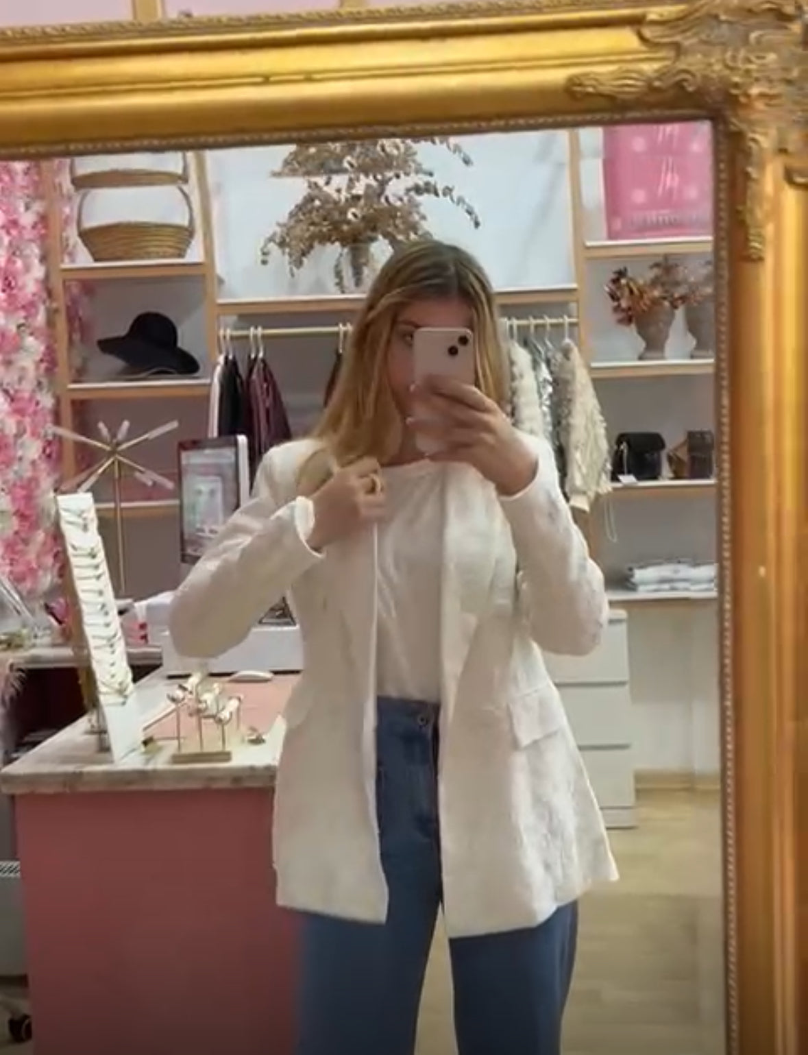 BLAZER ENCAJE BLANCA