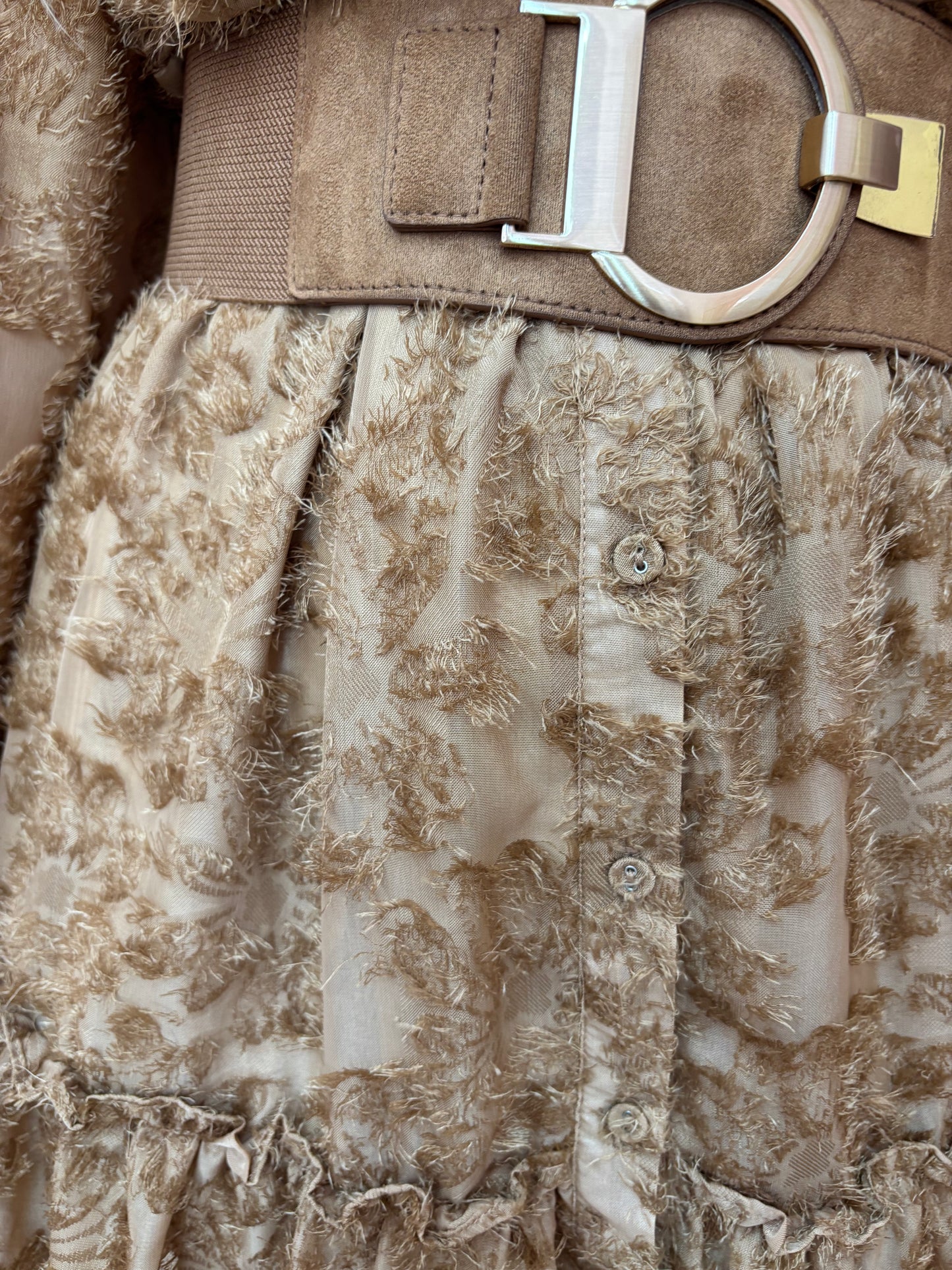 VESTIDO CAMEL FLECADO