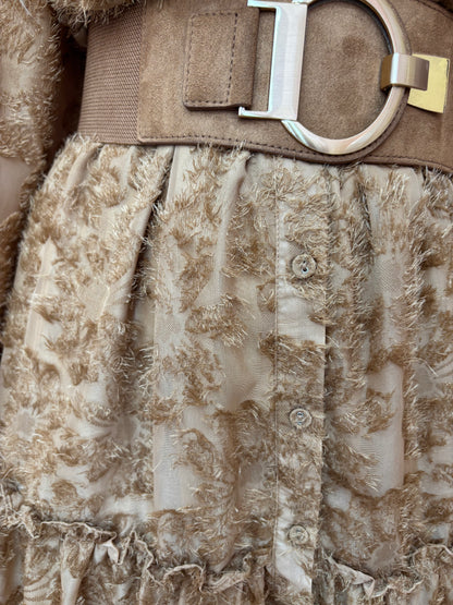 VESTIDO CAMEL FLECADO
