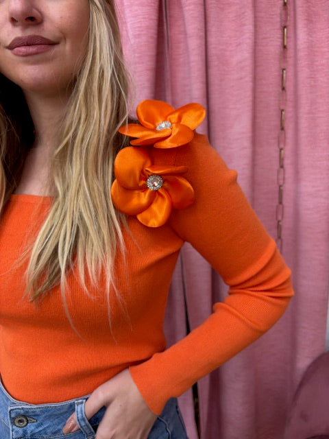 TOP FLORES NARANJA