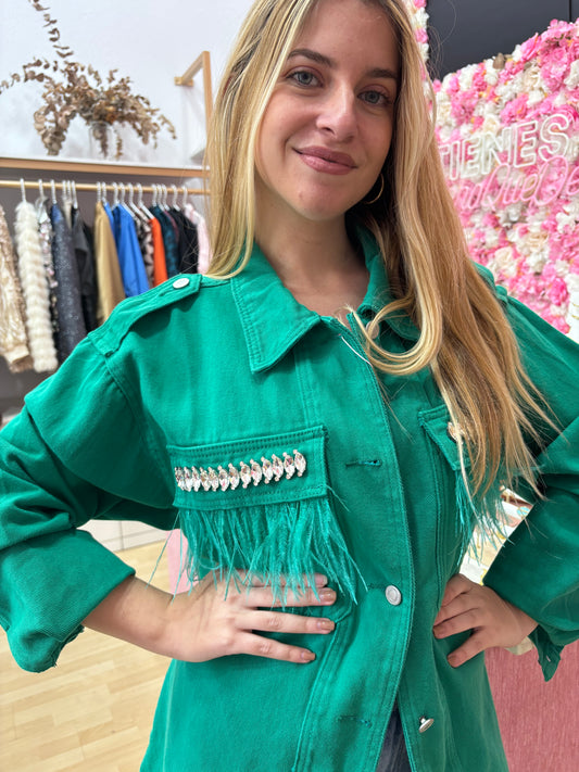 PARKA JOYA PLUMAS VERDE