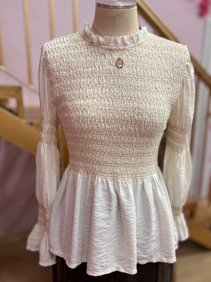 BLUSA ENGOMADA BEIGE