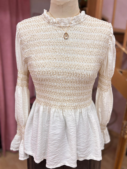 BLUSA ENGOMADA BEIGE