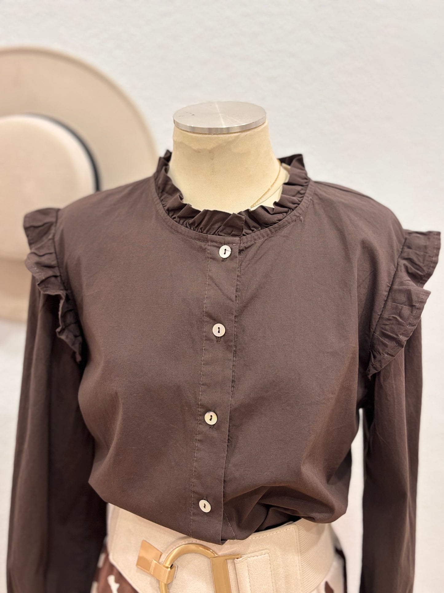 CAMISA NATALIA MARRÓN