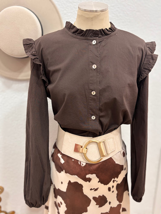 CAMISA NATALIA MARRÓN