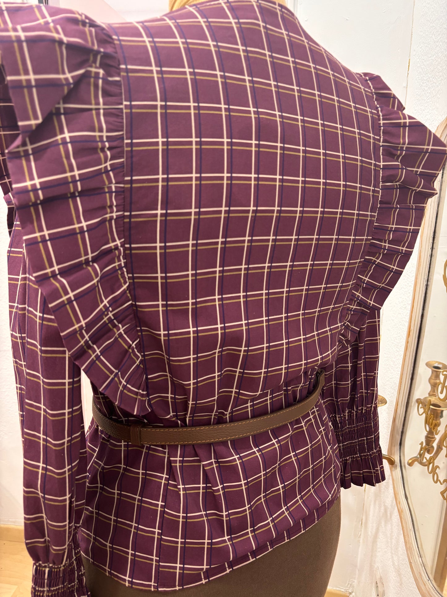 CAMISA DE CUADROS BURDEOS