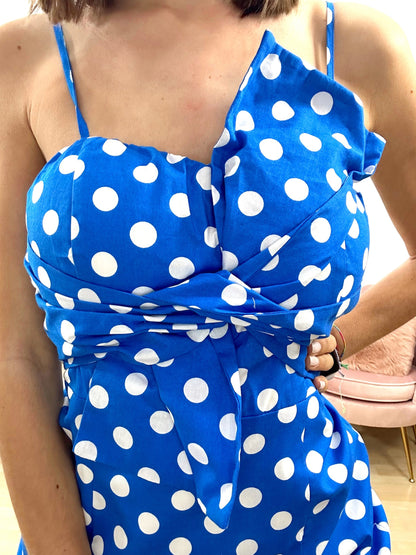 VESTIDO LUNARES AZUL